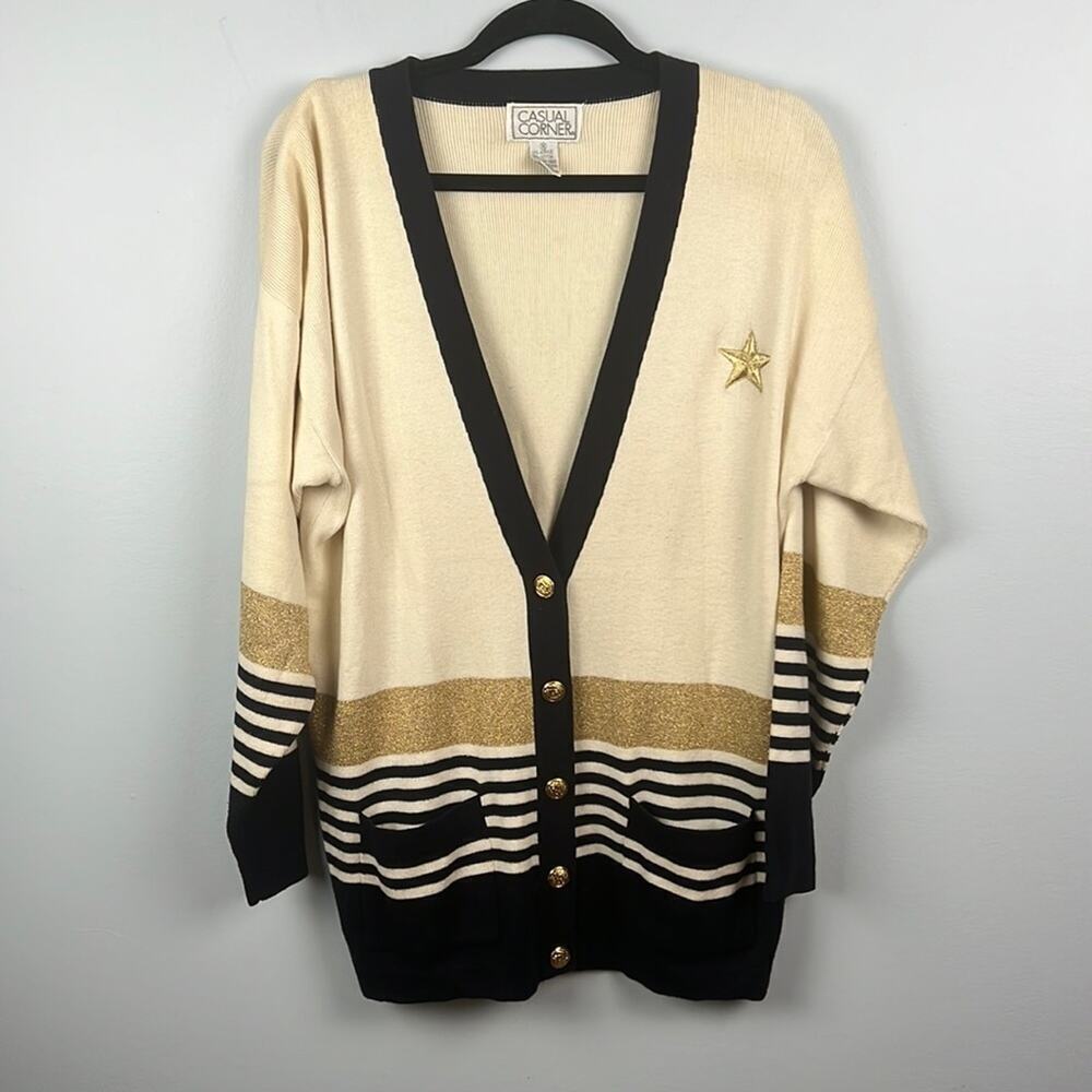Vintage oversized button front deep v cardigan size medium